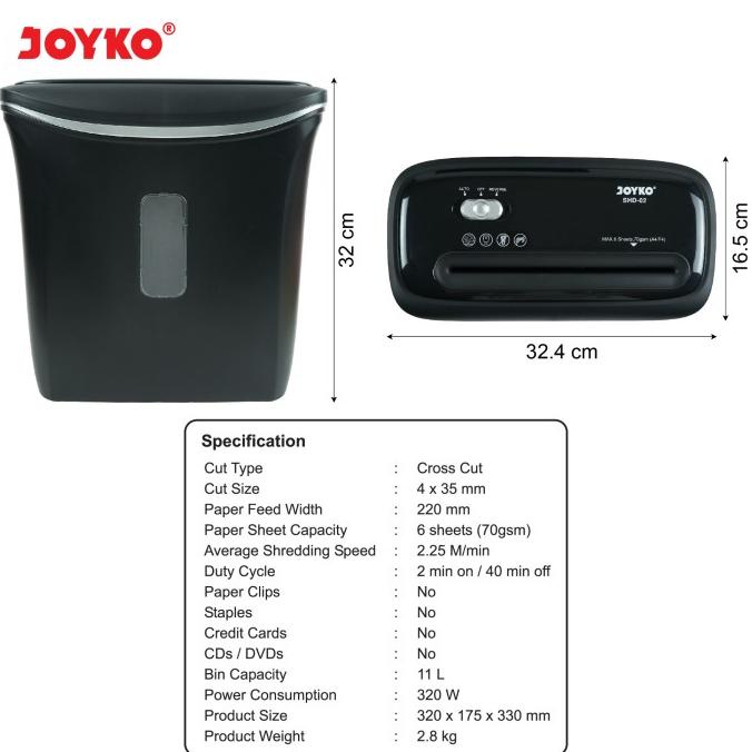 

Mesin Penghancur Kertas Paper Shredder Joyko SHD-02