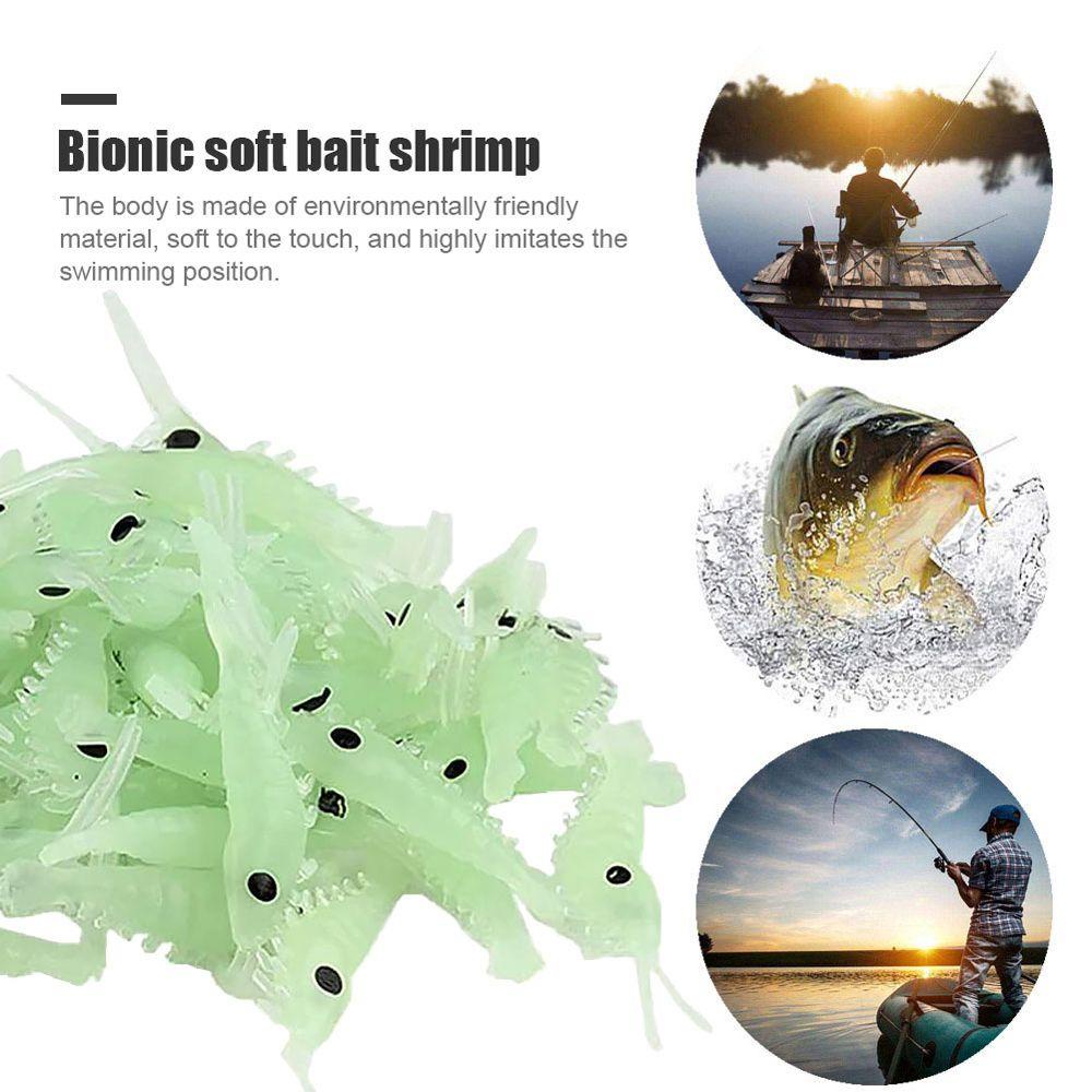 Lanfy Lembut Silikon Udang Air Tawar Memancing Bass Crappie Memancing Alat Lembut Memikat Mensimulasikan Cahaya Kecil Cahaya Cahaya Bercahaya Umpan Udang