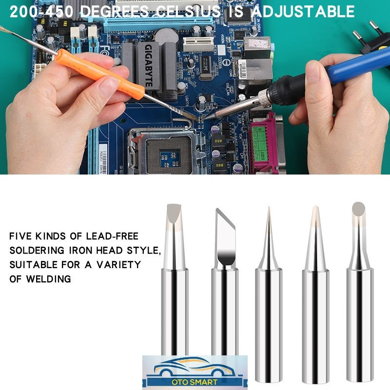 SOLDER DENGAN TOMBOL PENGATUR SUHU 200-450C 220V  60W PAKET SET /ADJUSTABLE