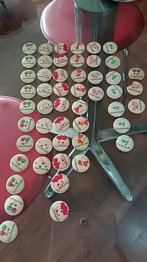 50pcs Diy Kancing Dengan Gambar Tulisan Handmade Untuk Pakaian/kerajinan Tangan