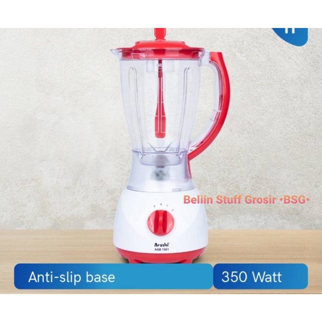 Juicer Blender Arashi ASB 1501/Blender Kapasitas 1.5 liter/ Blender Jar Plastik 2 in 1