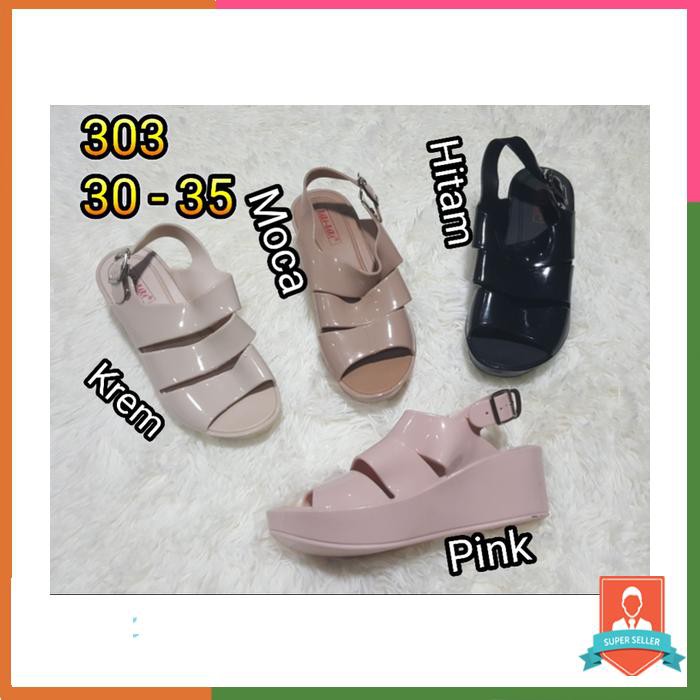 JELLY SANDAL ANAK BARA BARA WEDGES TALI IMPORT 303