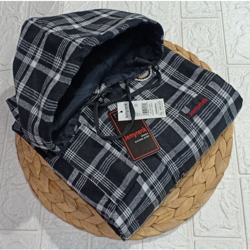 kemeja flanel Hoodie pria lengan panjang/Hoodie flanel kotak2 /flanel kotak2 kupluk/COD