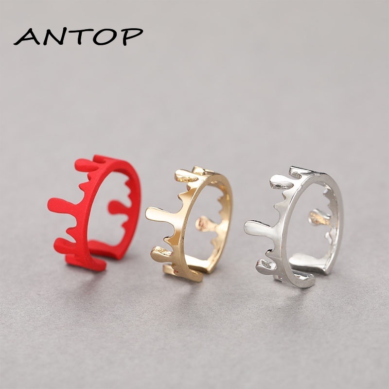 Fashion Sederhana Tidak Teratur Mahkota Cincin Pembukaan Adjustable Temperamen Cincin Wanita Perhiasan Aksesoris ANTOP