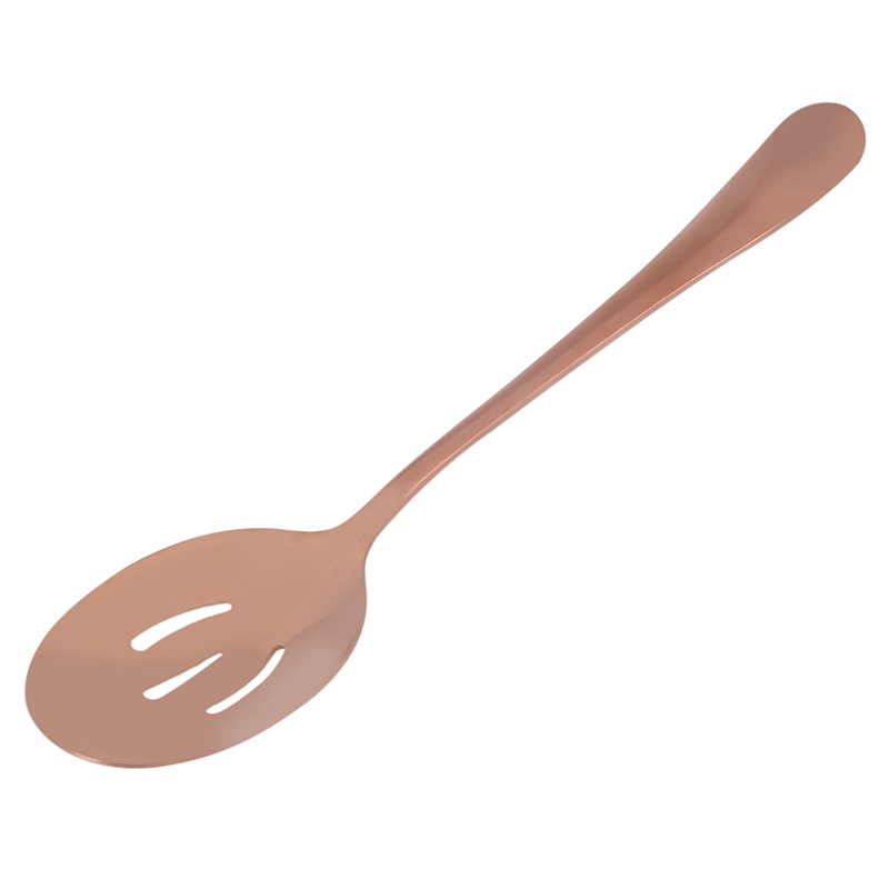 6-Piece Serving Flatware Sierware Set, Serving Utensil Set,Include Cake Server, Slotted Serving Spoon Rose Gold