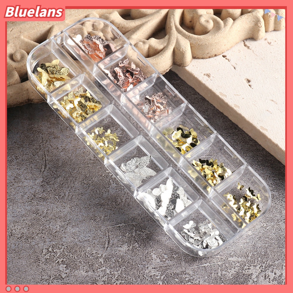 (In Stock) Kacamata Hitam Lensa Warna Warni ♡1 Kotak Ornamen Kupu-Kupu 3D Bahan Metal Tahan Karat Untuk Dekorasi Nail Art