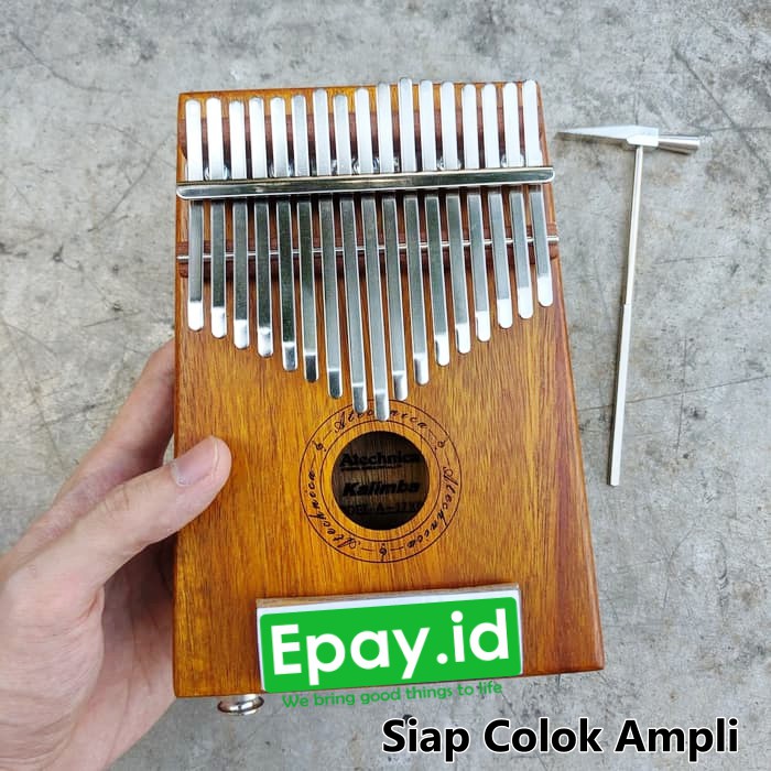 Kalimba 17 Keys Athenthica Kayu Aksia dengan EQ Mbira Piano Alat Musik