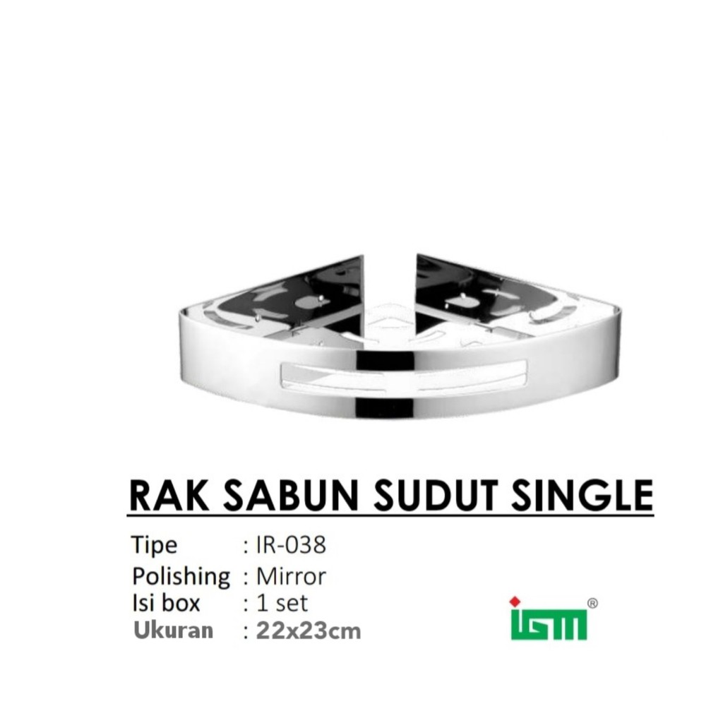 TERBAIK IGM IR-038 RAK SABUN SUDUT SINGLE