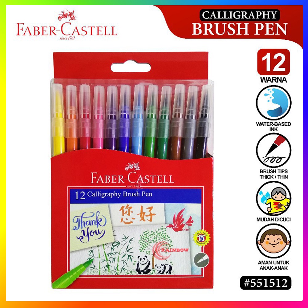

Faber Castell Calligraphy Brush Pen Set 12 / Kuas Kaligrafi Lettering Caligraphy Brush Pen Faber Castell 12 warna