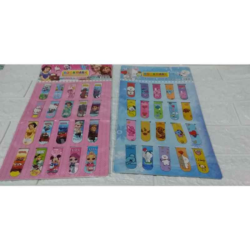 Pembatas buku magnet harga perlembar isi 20 pcs