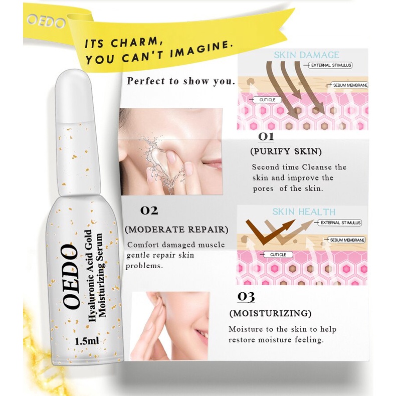[5 PCS / Box] Oedo Hyaluronic Acid Serum Pelembab Wajah Kecilkan Pori-pori Penghilang Bintik Wajah