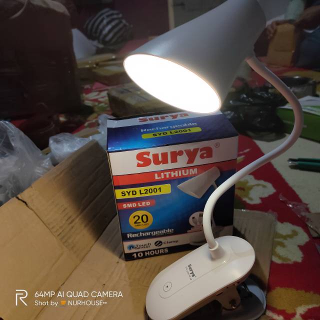 lampu belajar lampu baca led jepit surya L2001 charger touch sensor dimmer