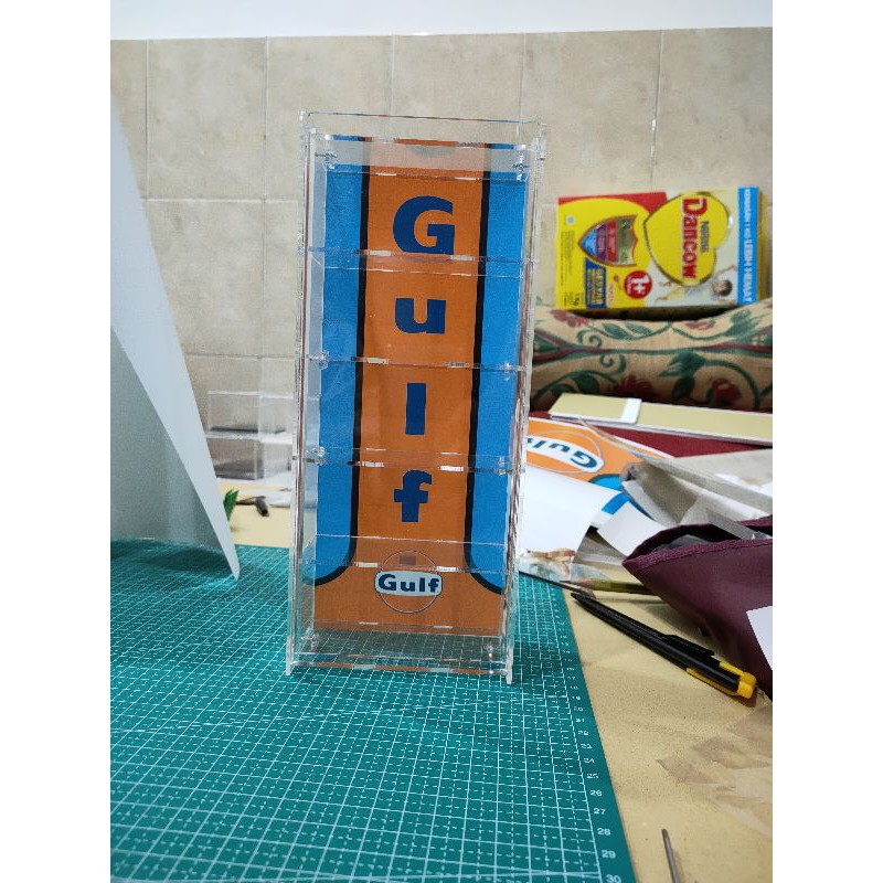 akrilik diecast hotwheels slot 5 custom gulf