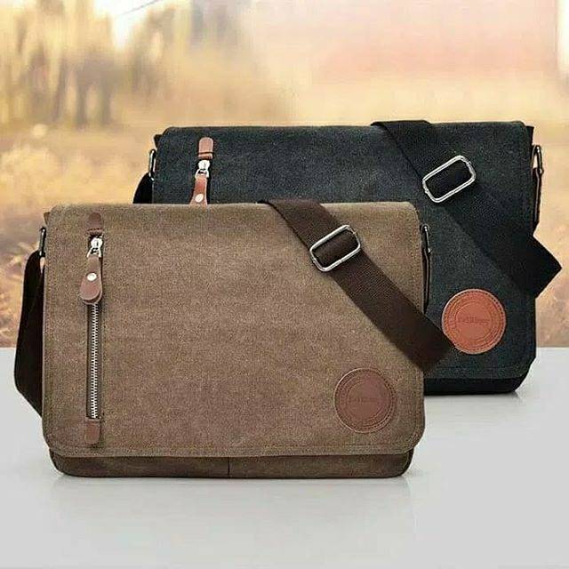 TP21 Tas Selempang Pria Kanvas Sling Shoulder Bag Impor Modis Kasual Keren