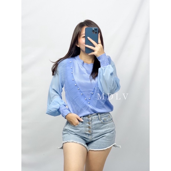 MDLV ~ 51509 Veisha Knit Top Atasan Blouse Import Baju Korea Import Fashion Import