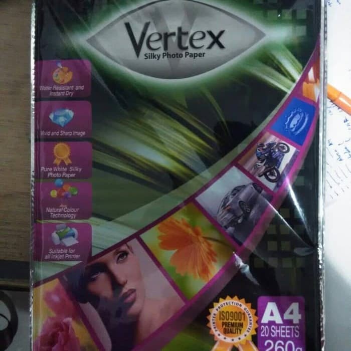 

Kertas Photo Silky Vertex 260gsm / Isi 20 Lembar