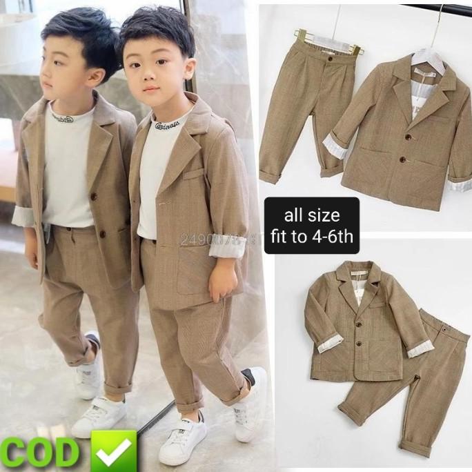 COD setelan baju pesta anak laki laki jas korea 4-6 tahun import natal
