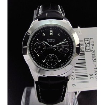 Jam tangan perempuan casual casio LTP-2083L-1AVDF original anti air tali kulit