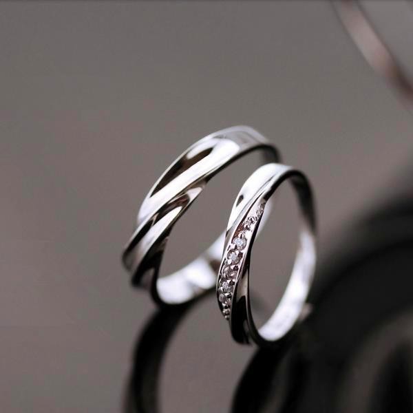 Cincin Kawin Asli Murah Palladium Wanita Platinum Emas Ring Couple Lamaran Sepasang Wedding CP172