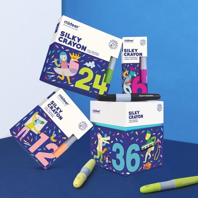 

Mideer silky crayon 12pcs / 24pcs mainan edukasi alat tulis menggambar