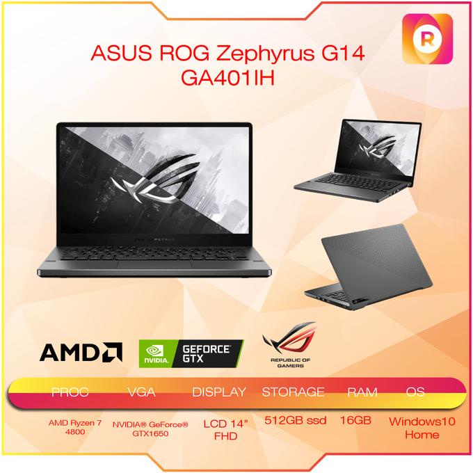 ASUS ROG Zephyrus G14 GA401 Ryzen7 4800 16GB 512ssd GTX1650 4GB W10