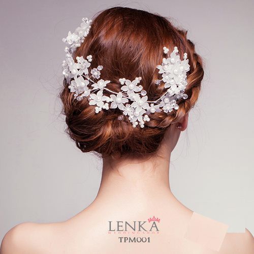 [PRODUK TERLARIS] TIARA PENGANTIN PESTA MODERN BUNGA SIMPLE WEDDING BUNGA TPM001