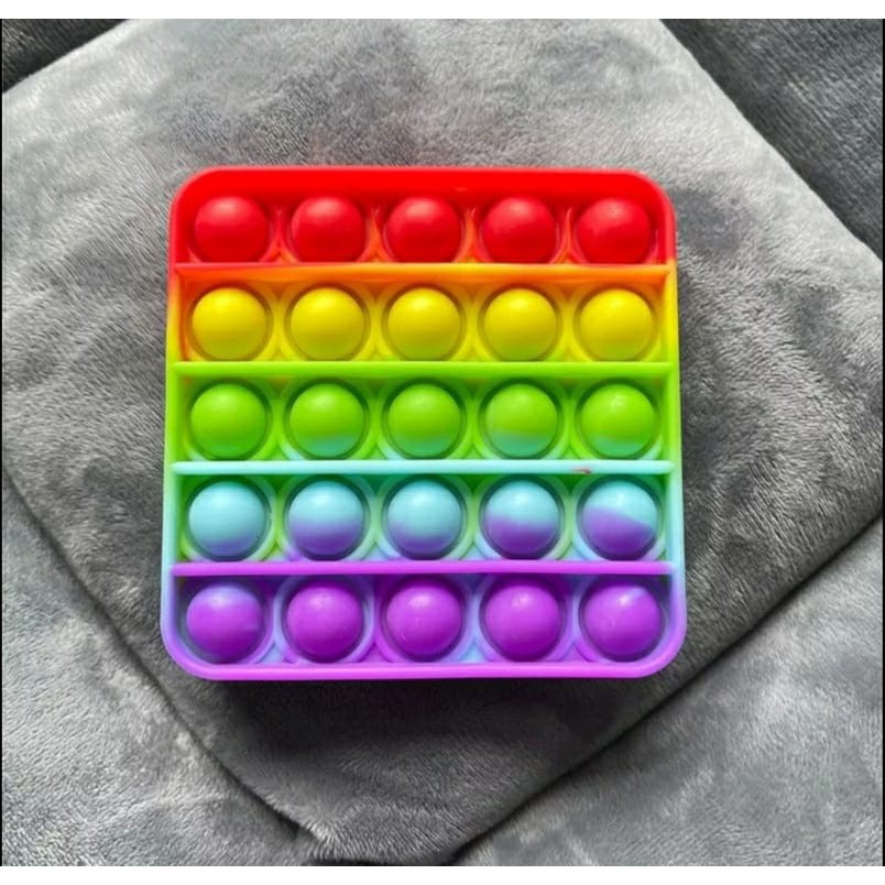 Pop It Fidget Toy Rainbow Mainan Anak Pop it Fidget Toy-Kotak Rainbow