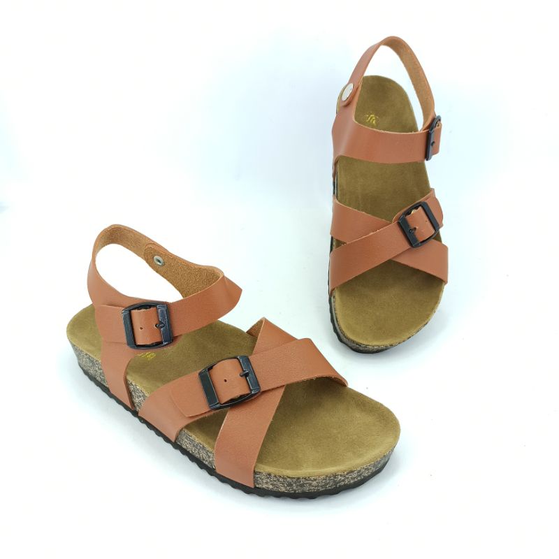 Sandal Birken Wanita Sendal Tali Gesper Motif Andis AF20