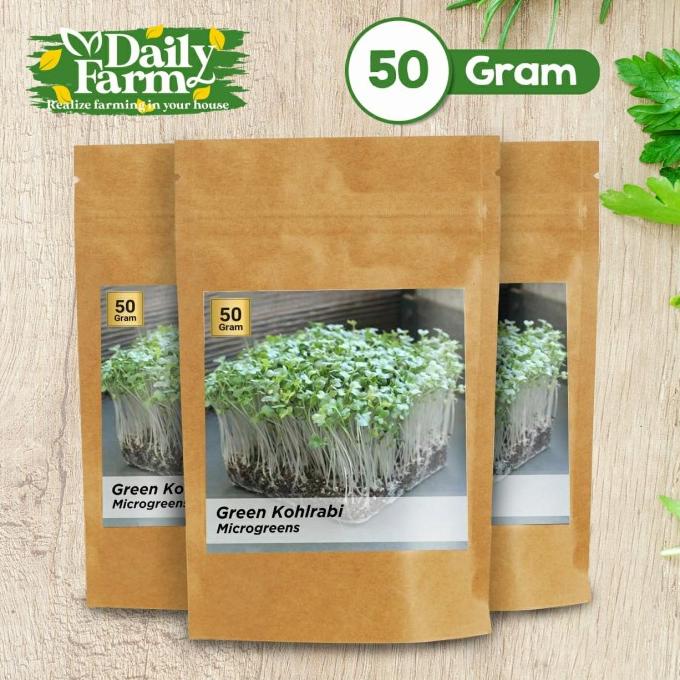 Benih Sayur Microgreen Green Kohlrabi Microgreen ( 50 Gram )