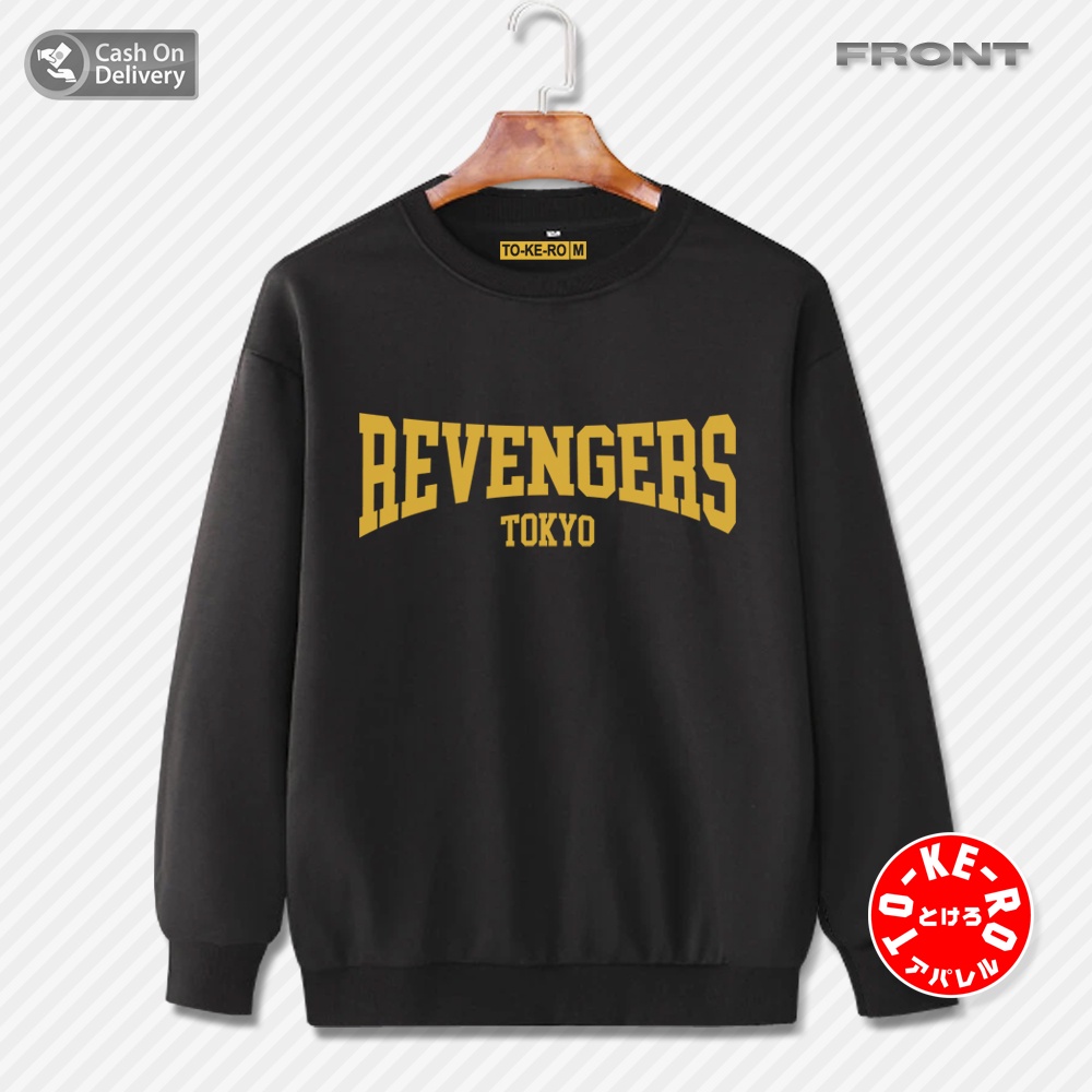 Sweater / Sweatshirt Crew Neck Anime TOKYO REVENGERS - Azul By Moussy Spesial [Black and Grey]