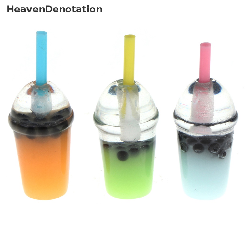 (Heavendenotation) 5pcs Miniatur Gelas Pearl Milk Tea Skala 1: 12 Untuk Rumah Boneka