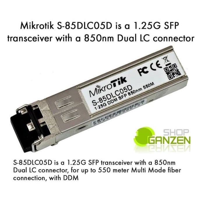 Mikrotik S-85DLC05D SFP Transceiver Gigabit 1.25G LC Multimode