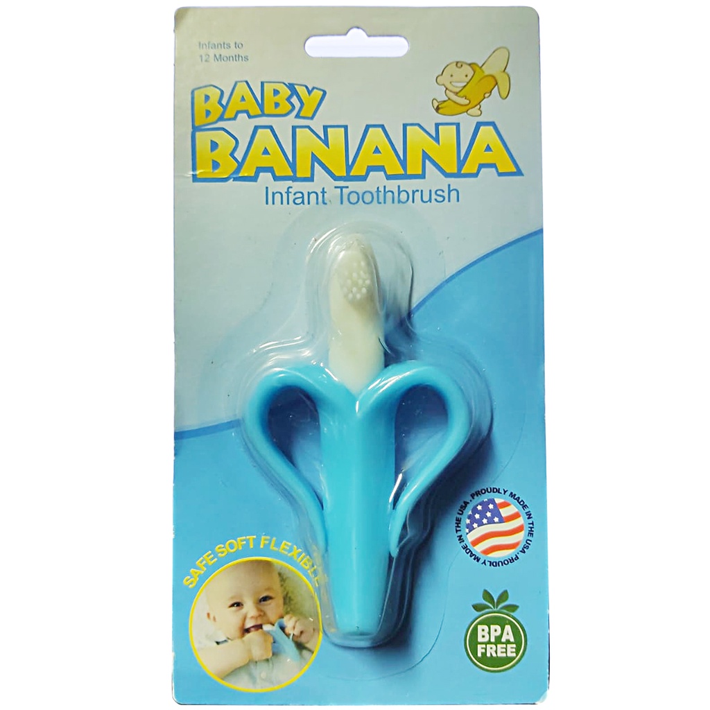 Teether Baby Banana Infant Toothbrush Gigitan Sikat Gigi Bayi Pisang