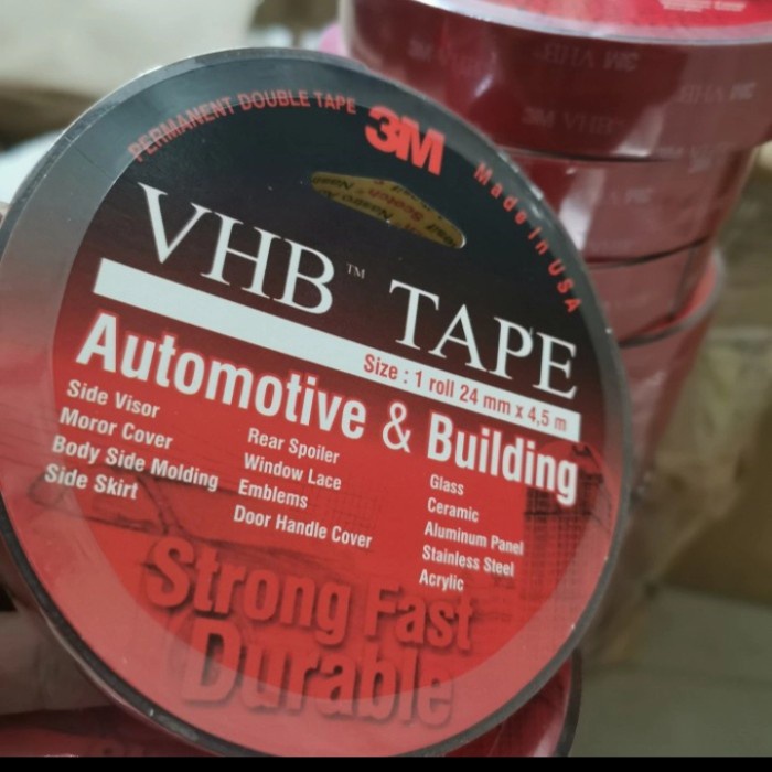 

Double tape 3m VHB merah-Perekat original 3m 24mm x 4,5mtr - 12mmx4,5mtr