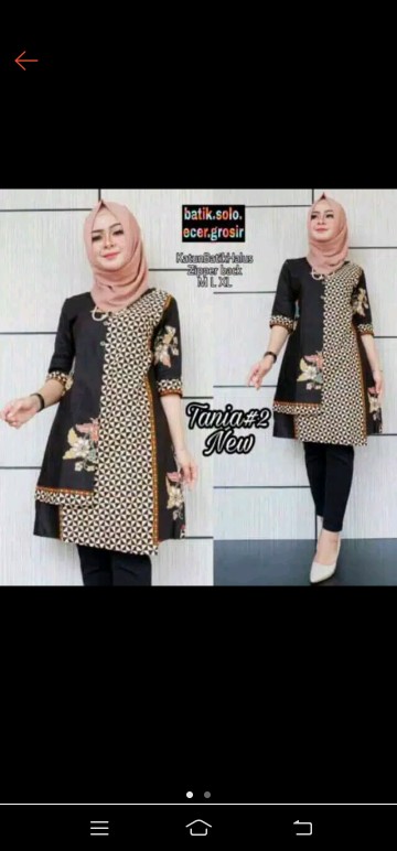 Couple Tunik Tania #2 Layer New Batik Sarimbit Midi Sogan Casual Modern Kantor Pesta Seragaman
