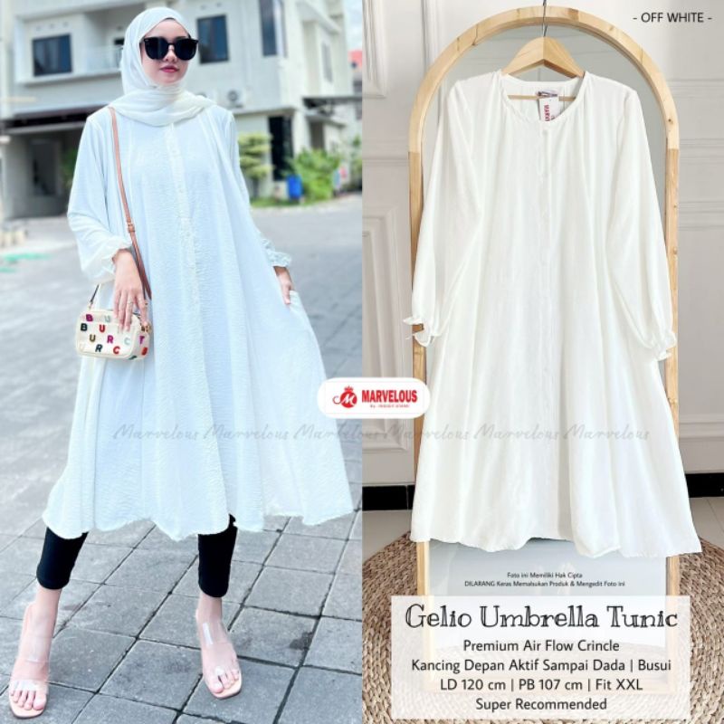 GELIO UMBRELLA TUNIK BY MARVELOUS (TUNIK MUSLIMAH POLOS) Tunik wanita modern rekomended