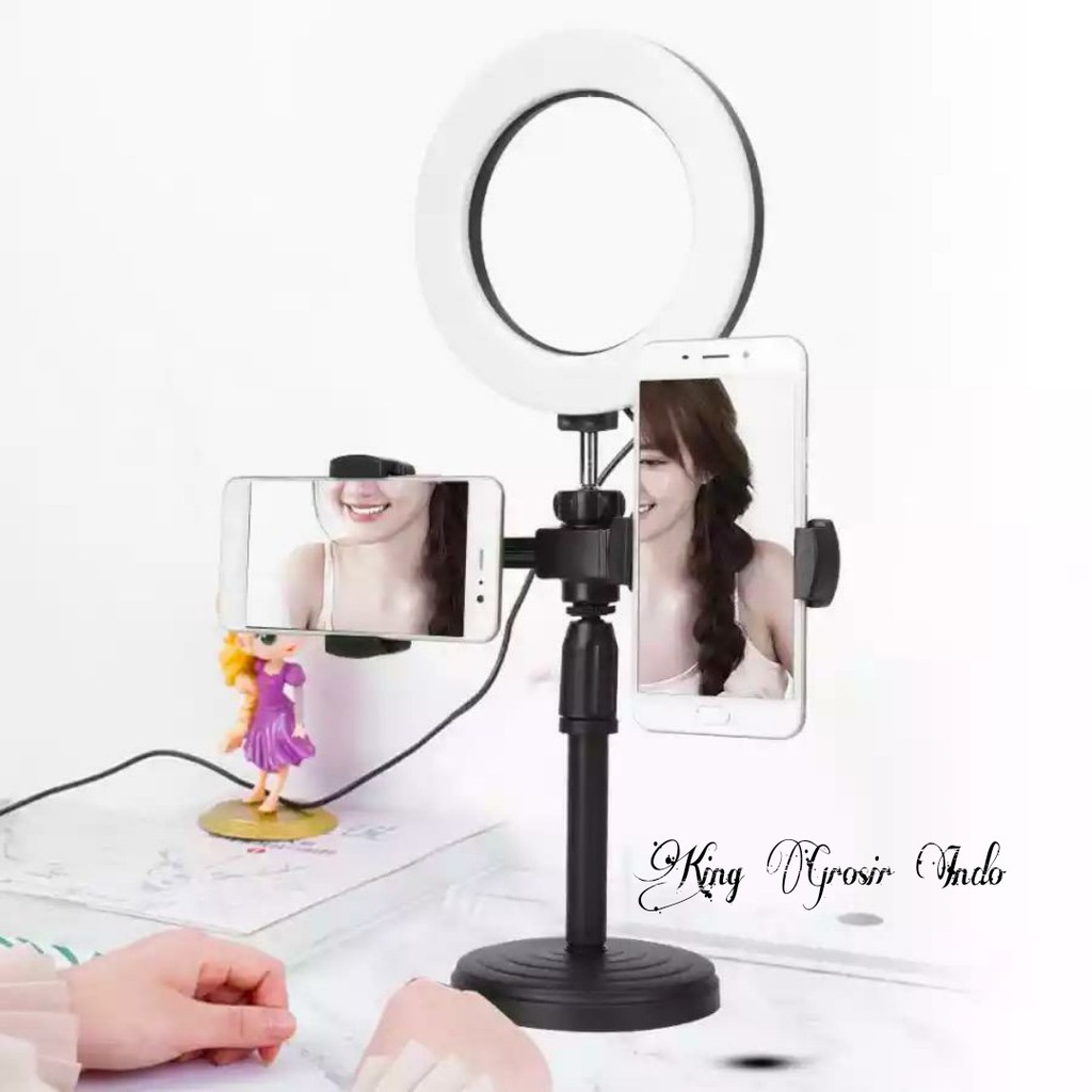 Lampu Selfie / Desktop Phone Holder / Ring Light CXB - 160A LED 6 INCH