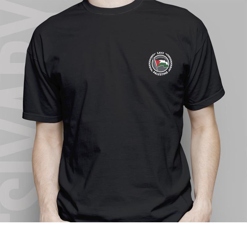 KAOS SAVE GAZA PALESTINE 22 - Kaos Bendera palestina logo kecil - Kaos Palestina - Baju save