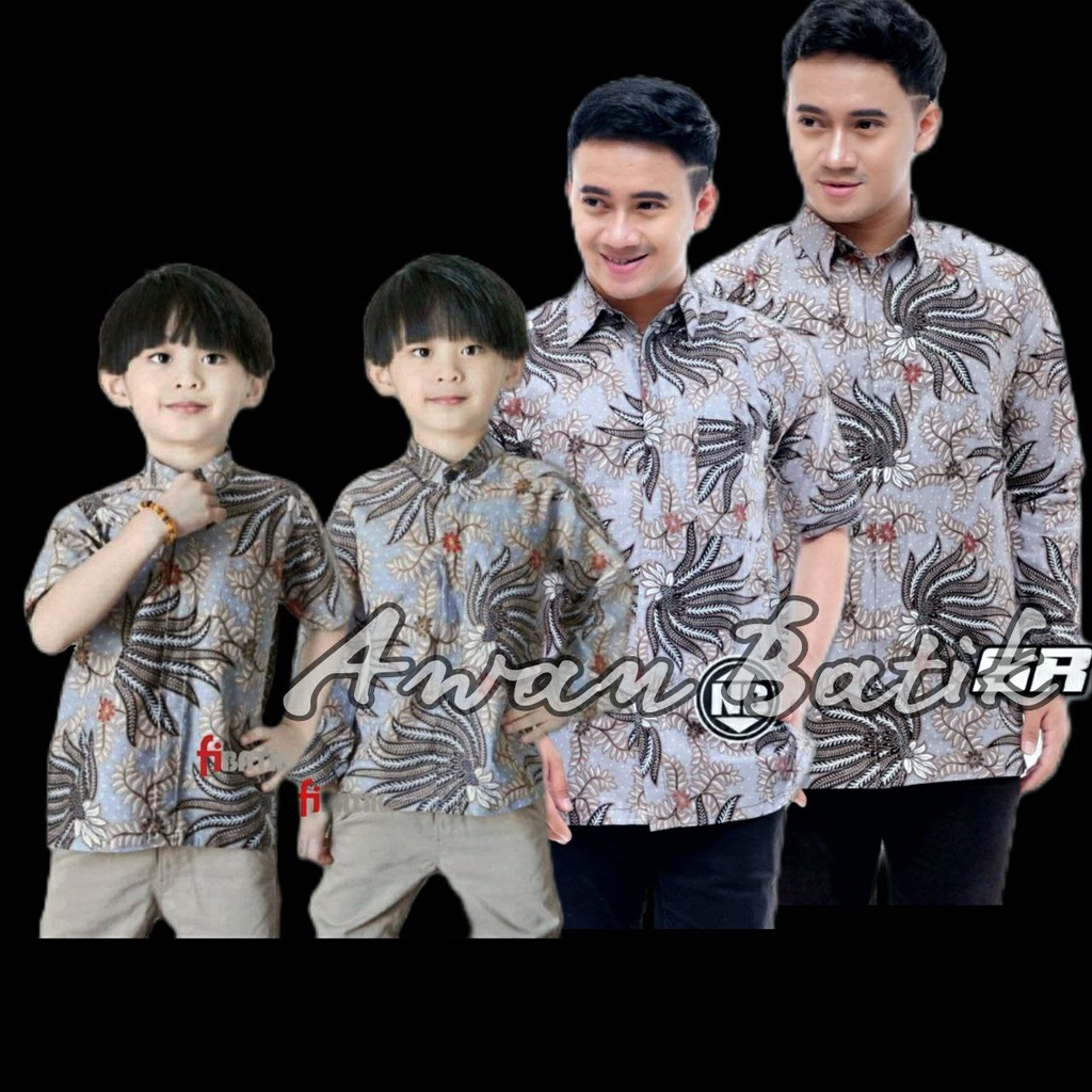 TERBARU Couple sweet || couple batik ayah dan Batik anak cowok BATIK Abu Batik Terbaru Batik 2022