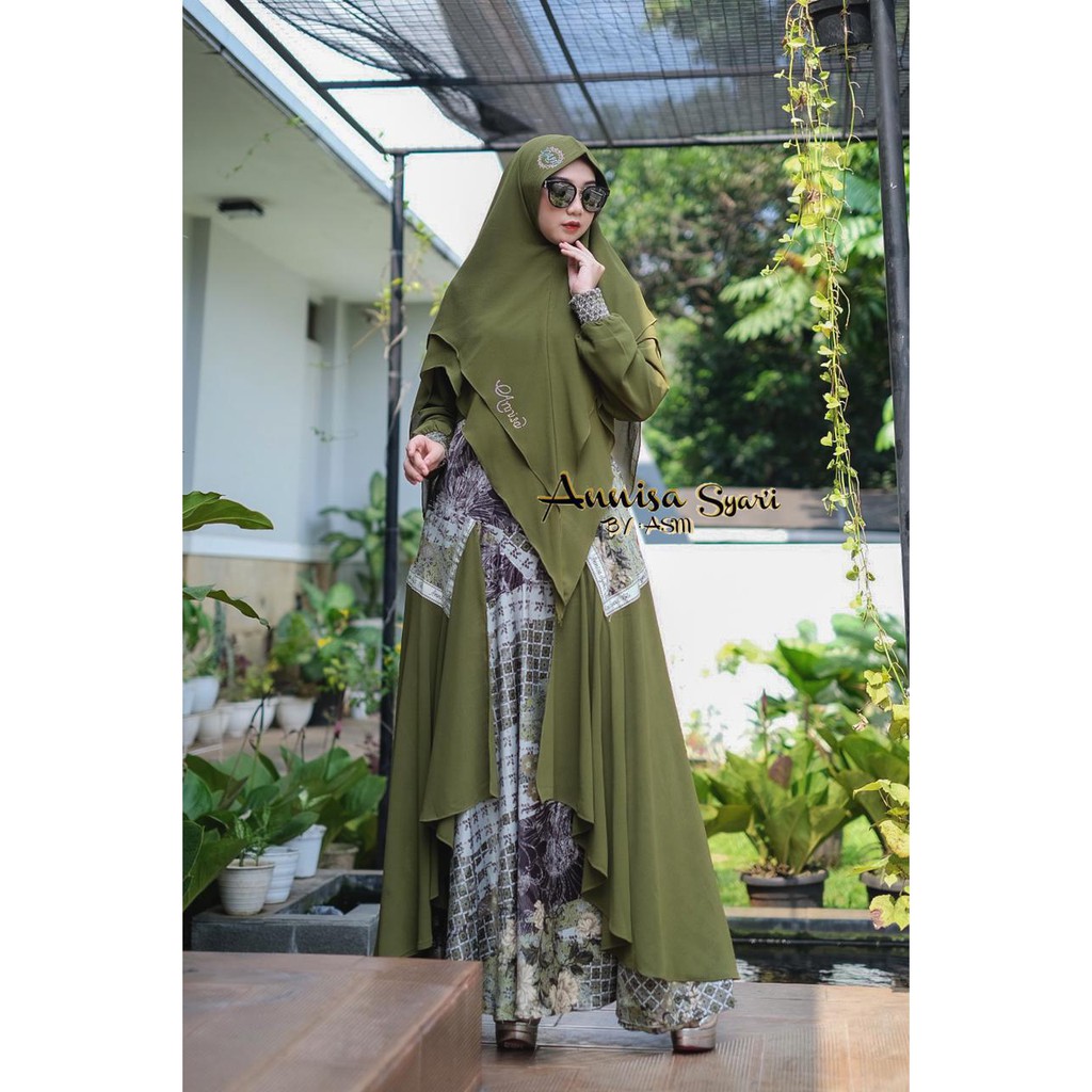 GAMIS TERBARU 2021 ANNISA SYARI BY ASM FASHION MUSLIM MURAH DEWASA MOTIF POLOS IMPORT