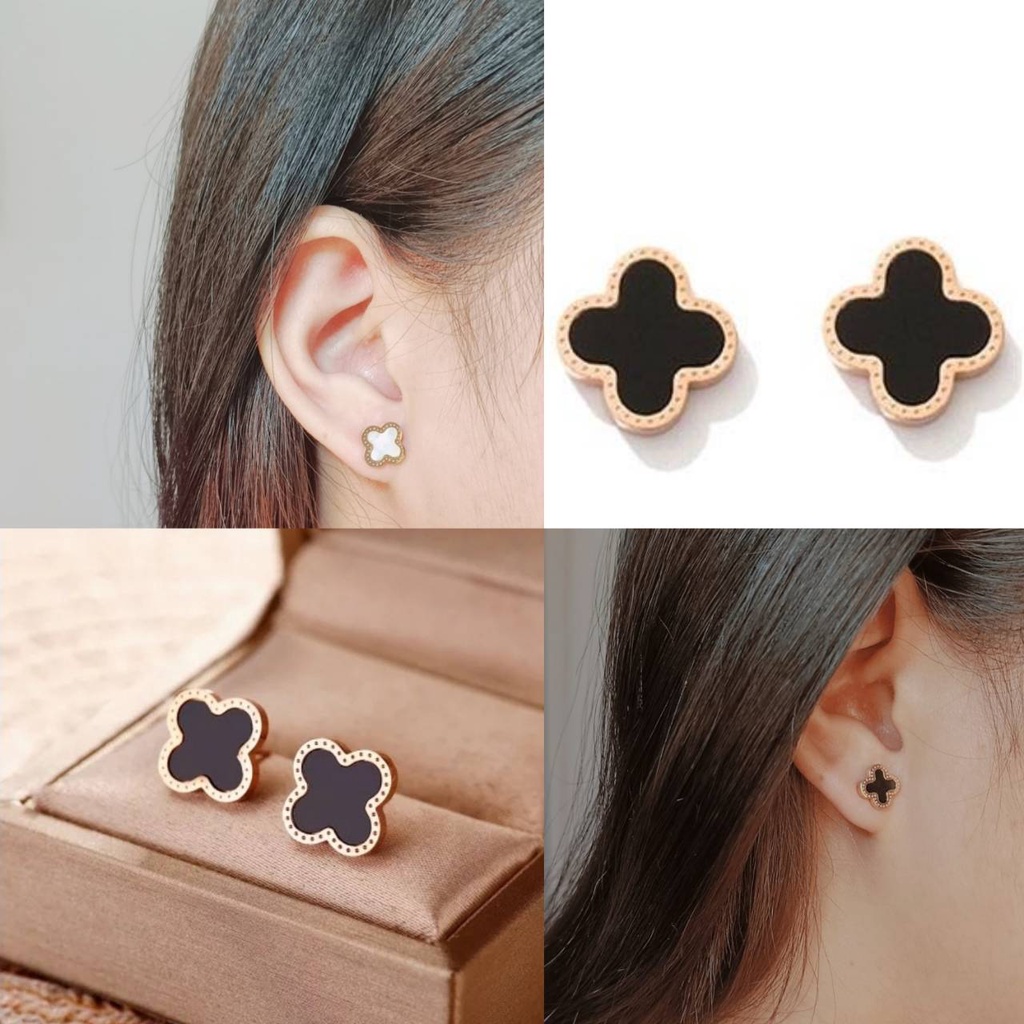 Anting titanium tindik putih rosegold minimalis lapis emas