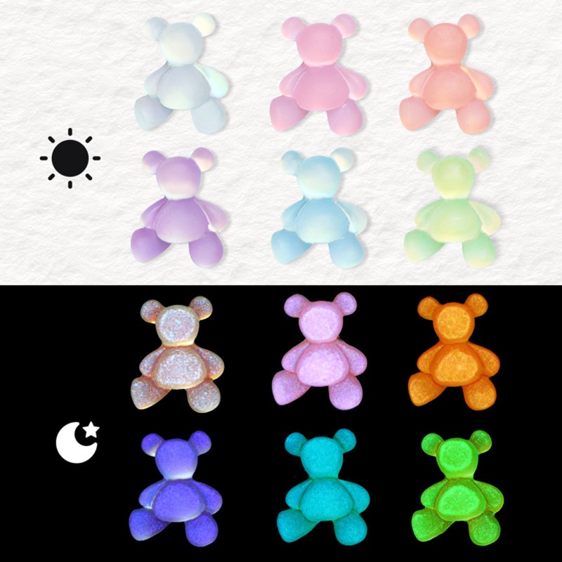 Siy Manikmanik Resin Bentuk Gummy Bear Warnawarni Untuk Aksesoris Perhiasan DIY