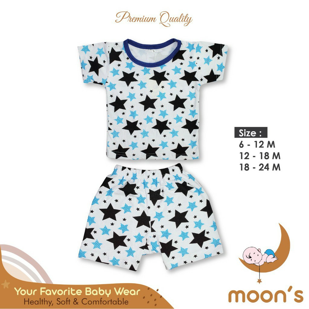 MOONS STELAN OBLONG PENDEK PREMIUM/BAJU PENDEK BAYI/STELAN PENDEK OBLONG