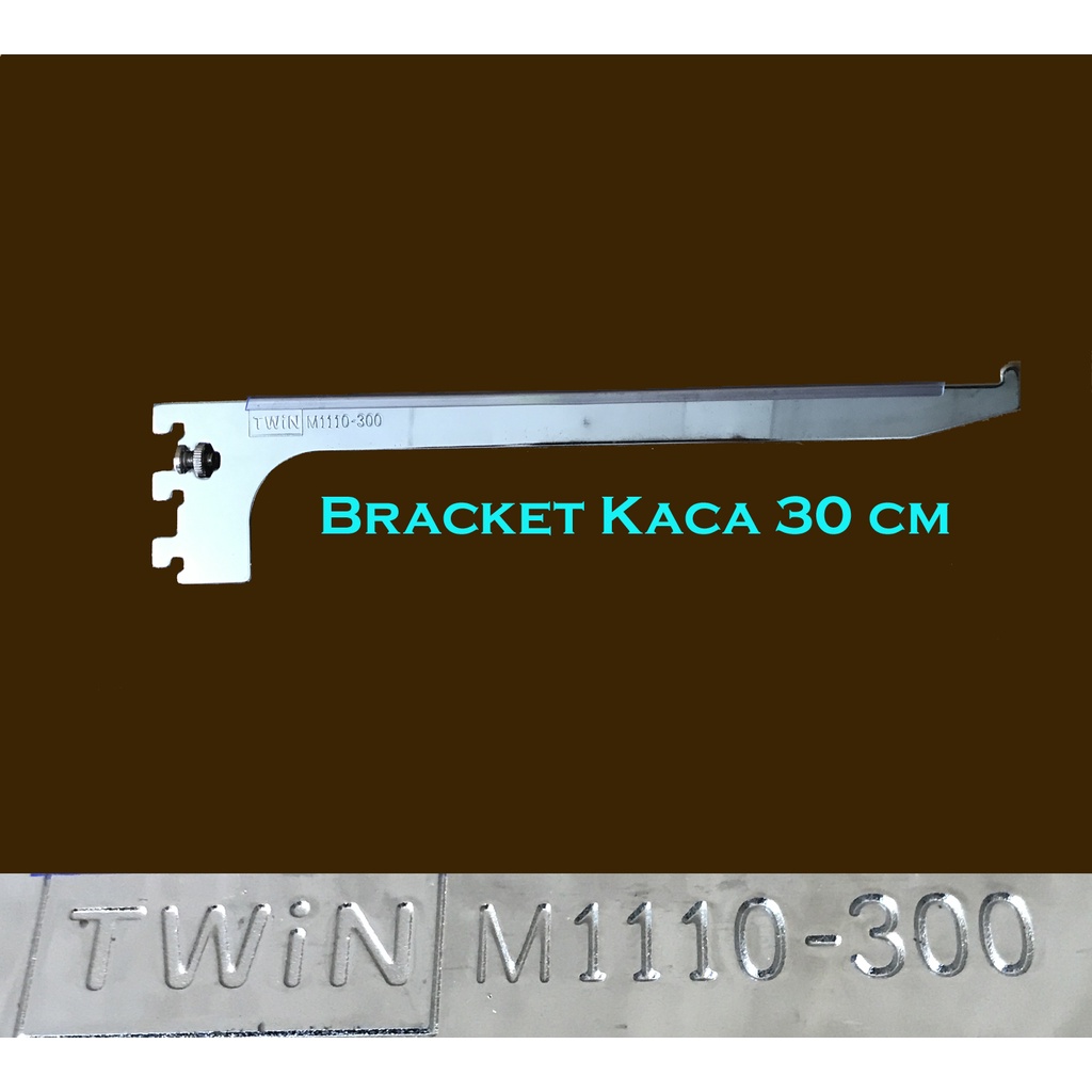 Daun Bracket Kaca  30 cm | Siku Rak Kaca Dinding 30 cm | Breket Kaca 30 cm