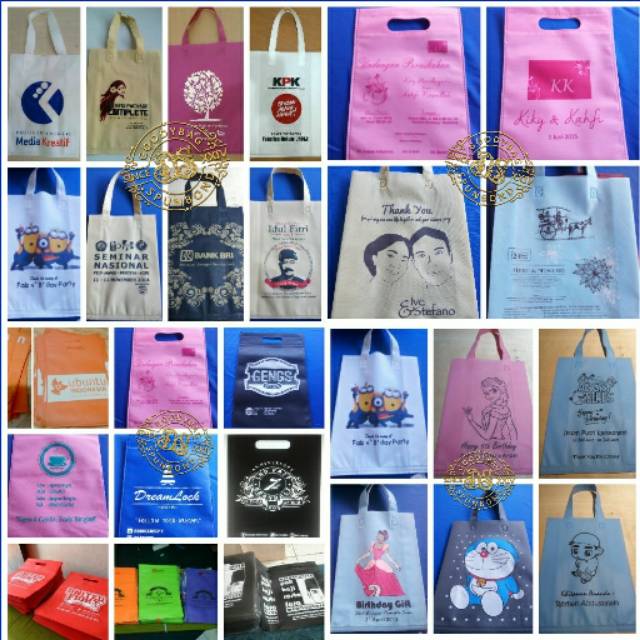 

CETAK FILEM + SABLON 1sisi 1warna / TAS GOODIE BAG