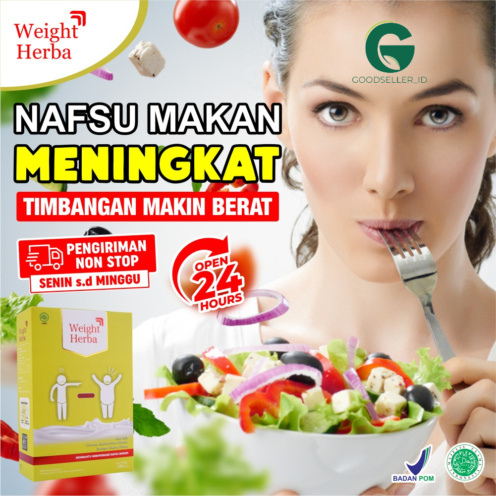 Weight Herba - Susu Tingkatkan Nafsu Makan Penambah Berat Badan Tanpa Gula Asupan Kalori Tubuh &amp; Perlancar Saluran Pencernaan Jaga Tekanan Darah Isi 200gr