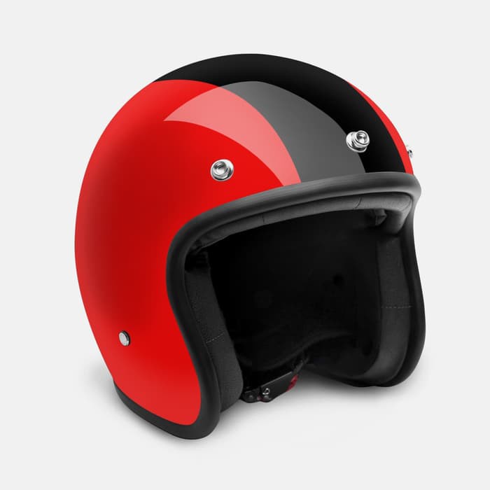 HELM RETRO ZULU VIPER RED MERAH ( Half Face / Simpson )