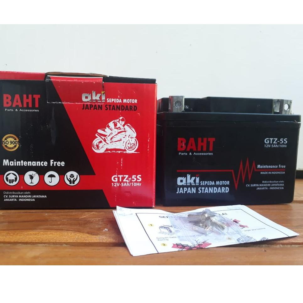 Best Seller.. Aki Motor Murah Accu Aki Kering Motor BAHT  GTZ-5S 5ah Japan Standard(kami kemas pakai