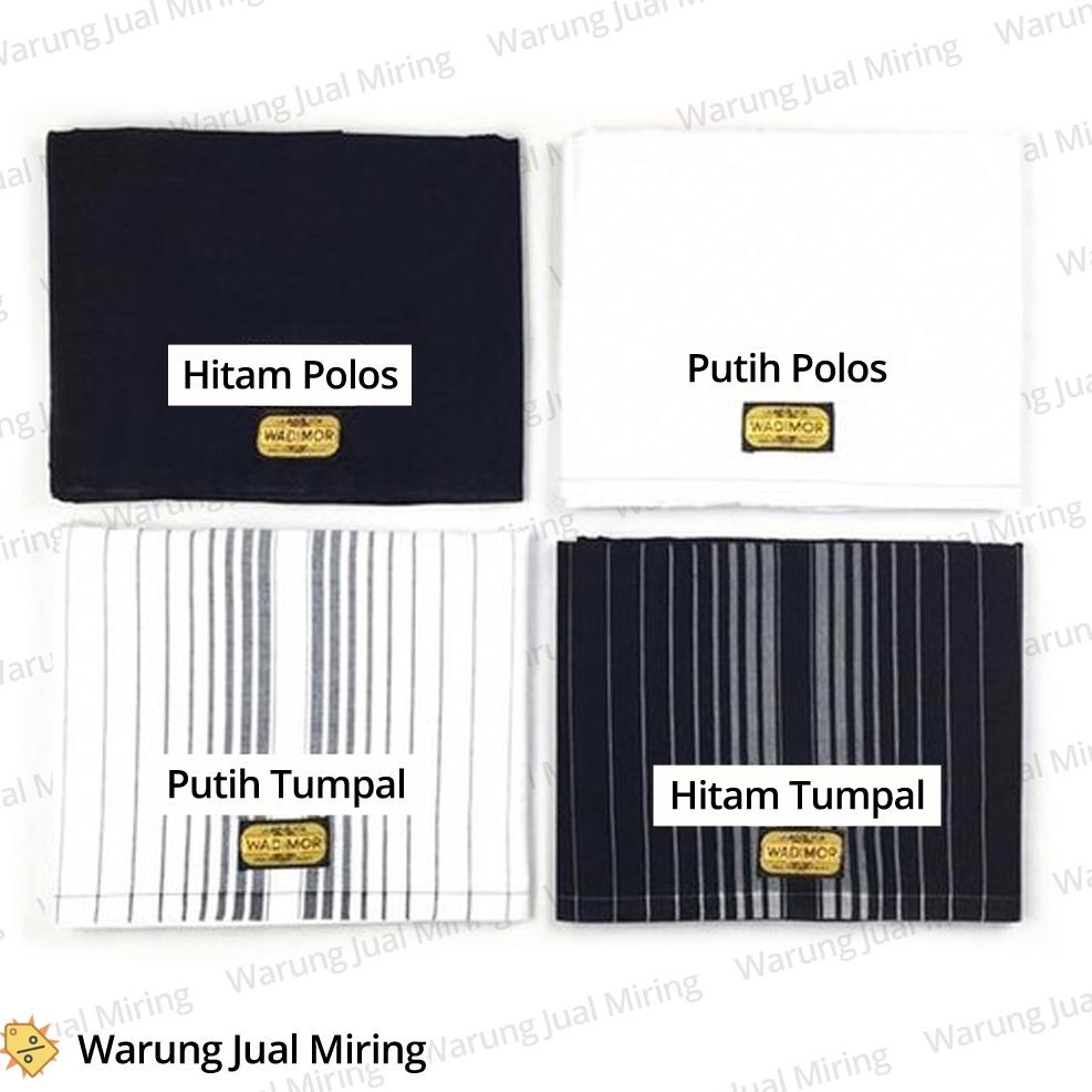 ➚Murah➚ AQZBT Sarung WADIMOR Hitam Putih Polos Tumpal Garis Salur Kain Samping Katun Tenun Muslim De