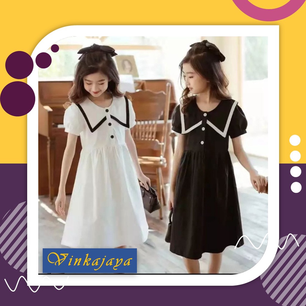Baju Anak Cewek Usia Umur 7 8 9 10 Tahun Thn Gaun Dress Pesta Pakaian Anak Perempuan Lengan Pendek C